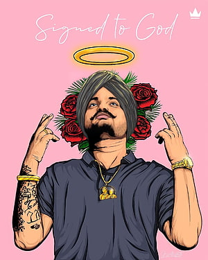 Navjot Singh Sidhu Signed To God Illustration With Halo And Roses HD phone wallpaper