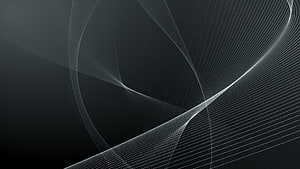 Elegant Abstract Line Art with Flowing White Streaks on a Dark Black Background HD wallpaper