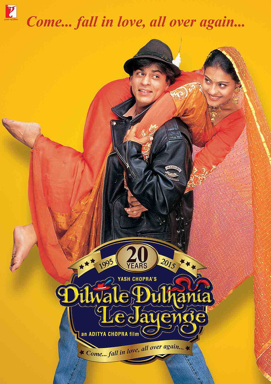 Dilwale Dulhania Le Jayenge 20th Anniversary Poster with Shah Rukh Khan and Kajol HD phone wallpaper