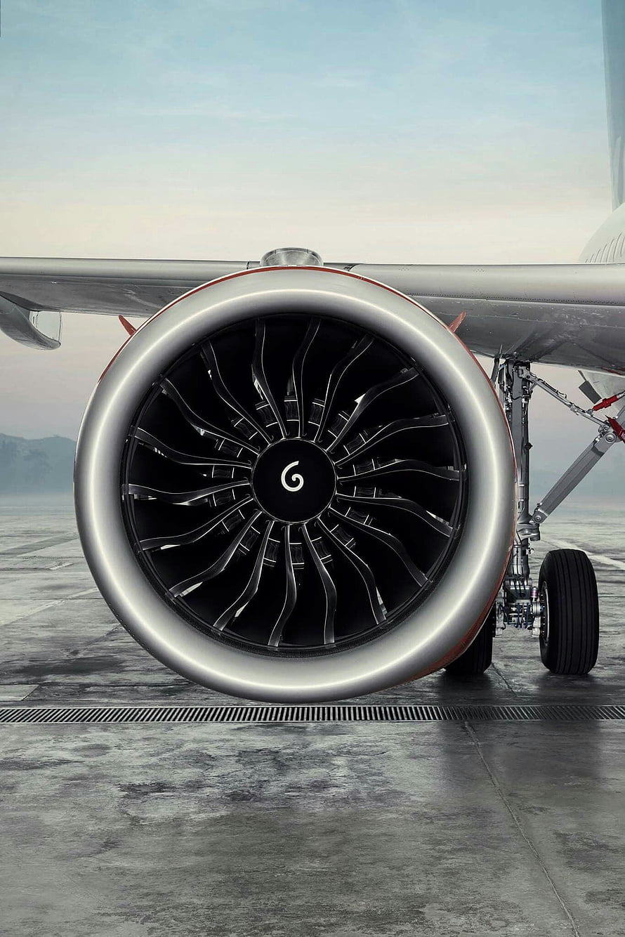 Close-up of an A320neo Turbine Engine on the Tarmac HD phone wallpaper