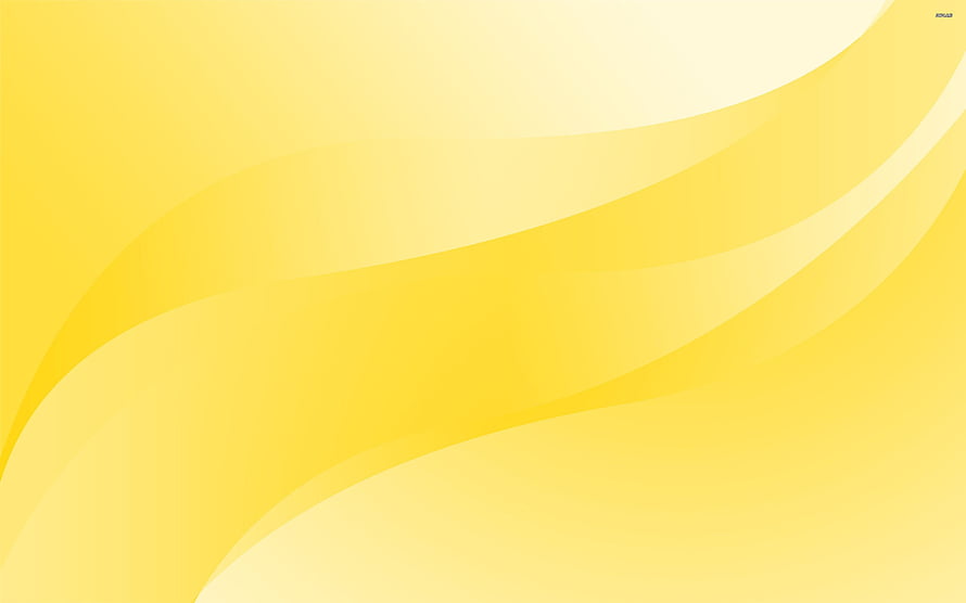 Soft Yellow Abstract Waves with Smooth Curved Gradients and Minimalist Design HD wallpaper