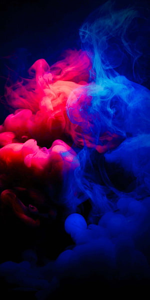 Abstract Red and Blue Ink Clouds Swirling in Dark Water HD phone wallpaper