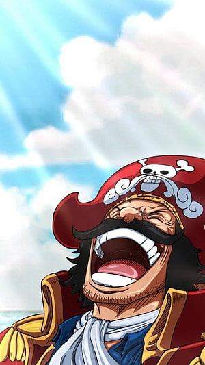 Monkey D. Garp Laughing Joyfully Under Blue Sky Anime Wallpaper HD phone wallpaper