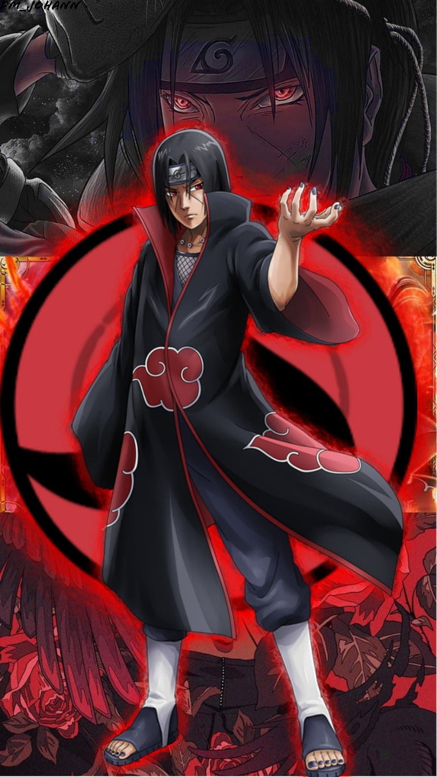 Itachi Uchiha Akatsuki Cloak Anime Character Wallpaper HD phone wallpaper