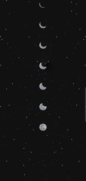 Vertical Lunar Eclipse Phases Sequence Against Starry Night Sky Background HD phone wallpaper