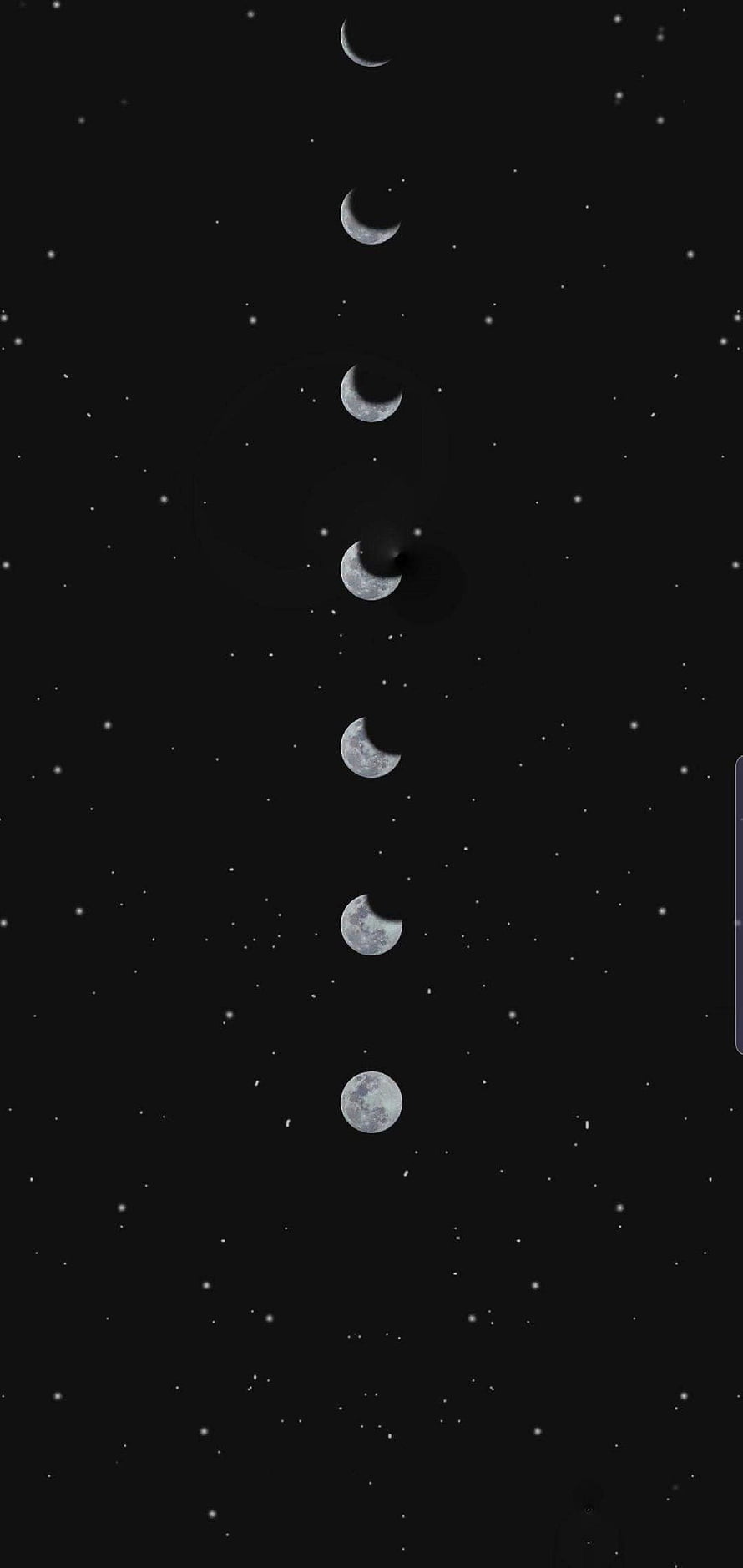 Vertical Lunar Eclipse Phases Sequence Against Starry Night Sky Background HD phone wallpaper
