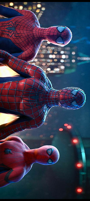 Three Spider-Man Suits Side by Side in No Way Home Cinematic Scene, Spider man, legends, andrew garfield, spider man no way home, tom holland, tobey maguire, no way home HD phone wallpaper
