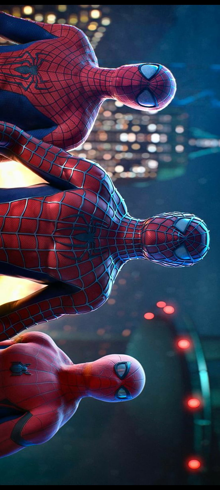 Three Spider-Man Suits Side by Side in No Way Home Cinematic Scene, Spider man, legends, andrew garfield, spider man no way home, tom holland, tobey maguire, no way home HD phone wallpaper