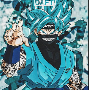 Goku Super Saiyan Blue Streetwear Style Anime Wallpaper HD phone wallpaper