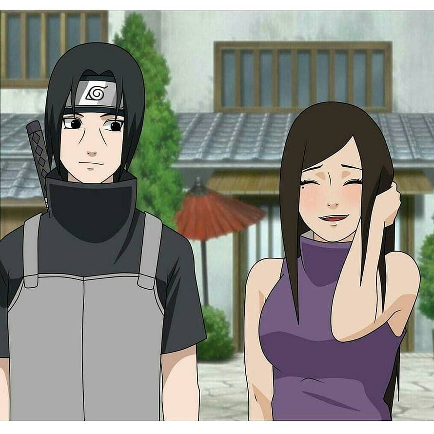 Itachi Uchiha and Izumi in a Peaceful Village Setting HD phone wallpaper