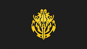 Ainz Ooal Gown Guild Emblem from Overlord in Gold on Black Background HD wallpaper