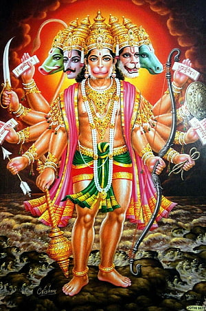 Panchamukha Hanuman Five-Faced Form Hindu Deity Art, Mere sankat harta panchmukhi bajrang Bali. Hanuman, Bajrangbali HD phone wallpaper