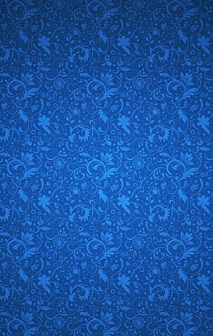 Elegant Blue Floral Damask Pattern with Intricate Swirls and Vintage Motifs HD phone wallpaper