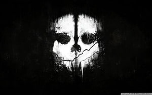 Call of Duty Ghost Azrael Skull Artwork Dark Grunge Style HD wallpaper