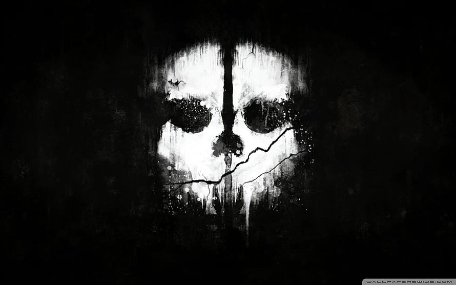 Call of Duty Ghost Azrael Skull Artwork Dark Grunge Style HD wallpaper