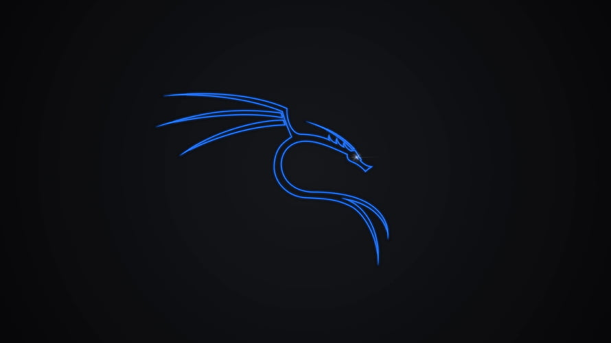 Minimalist Neon Blue Dragon Line Art on Dark Background HD wallpaper