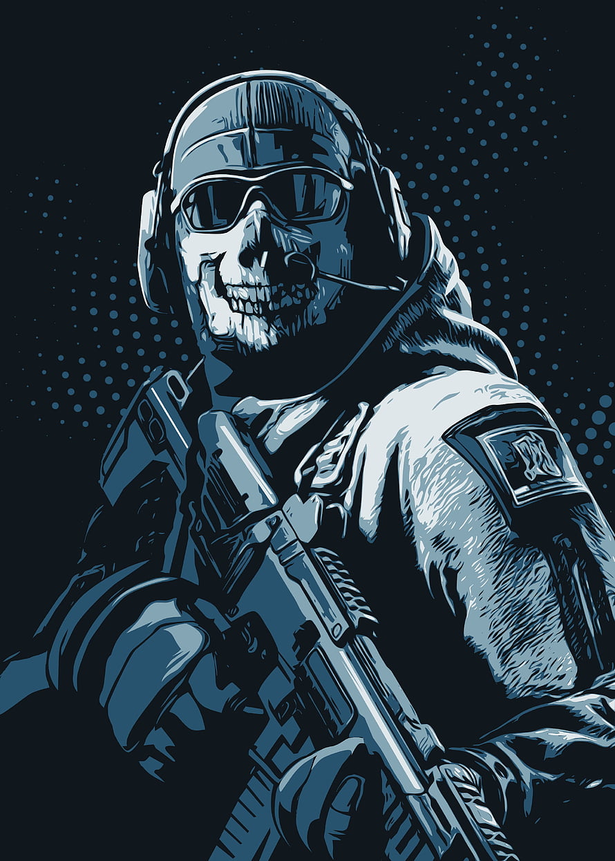 Ghost Recon Skull Soldier Tactical Military Vector Art HD phone wallpaper