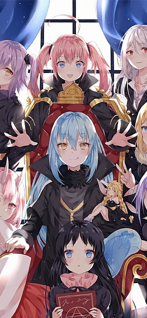 Rimuru Tempest and the Demon King's Court in Dark Fantasy Anime Art HD phone wallpaper
