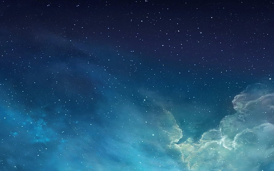 Starry Night Sky With Blue Nebula And Clouds HD wallpaper