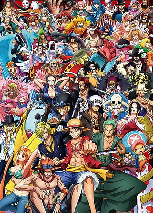 One Piece Straw Hat Pirates Crew Group Artwork Poster HD phone wallpaper