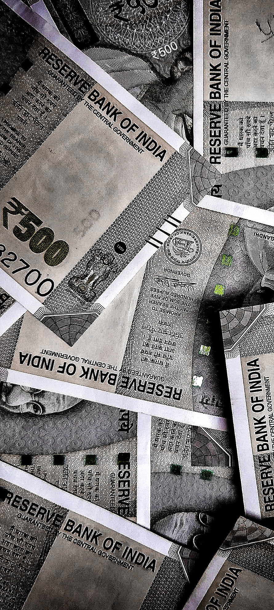 Scattered Indian 500 Rupee Banknotes Wallpaper HD phone wallpaper