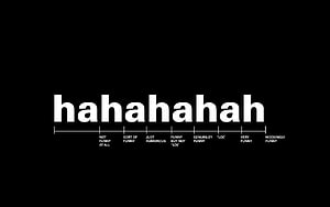 Minimalist Hahahaha Typography Scale on Black Background HD wallpaper
