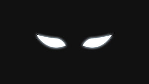 Glowing White Devil Eyes in Pitch Black Darkness Minimalist Horror Wallpaper HD wallpaper