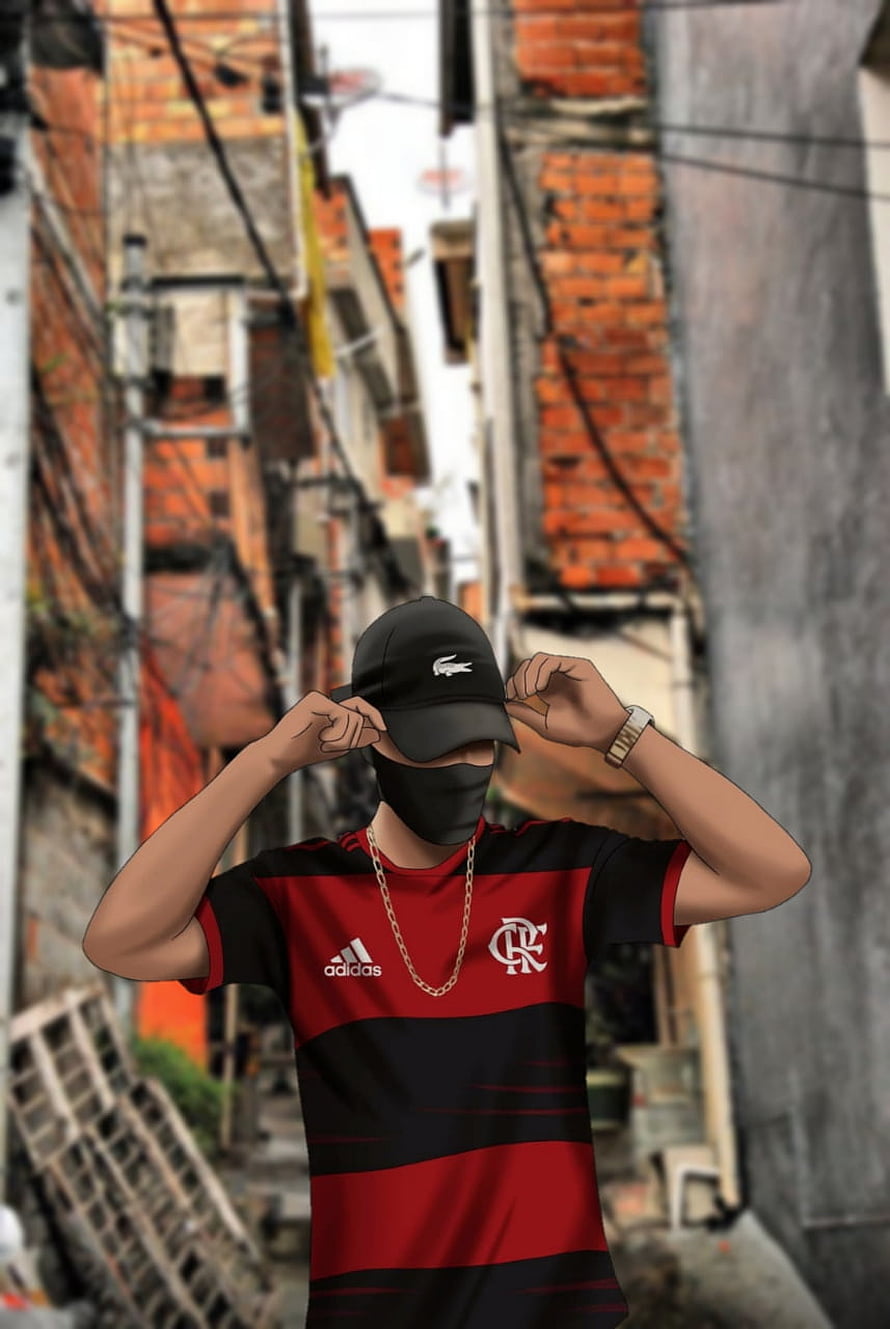 Flamengo Fan in Urban Alley with Black Cap and Gold Chain HD phone wallpaper