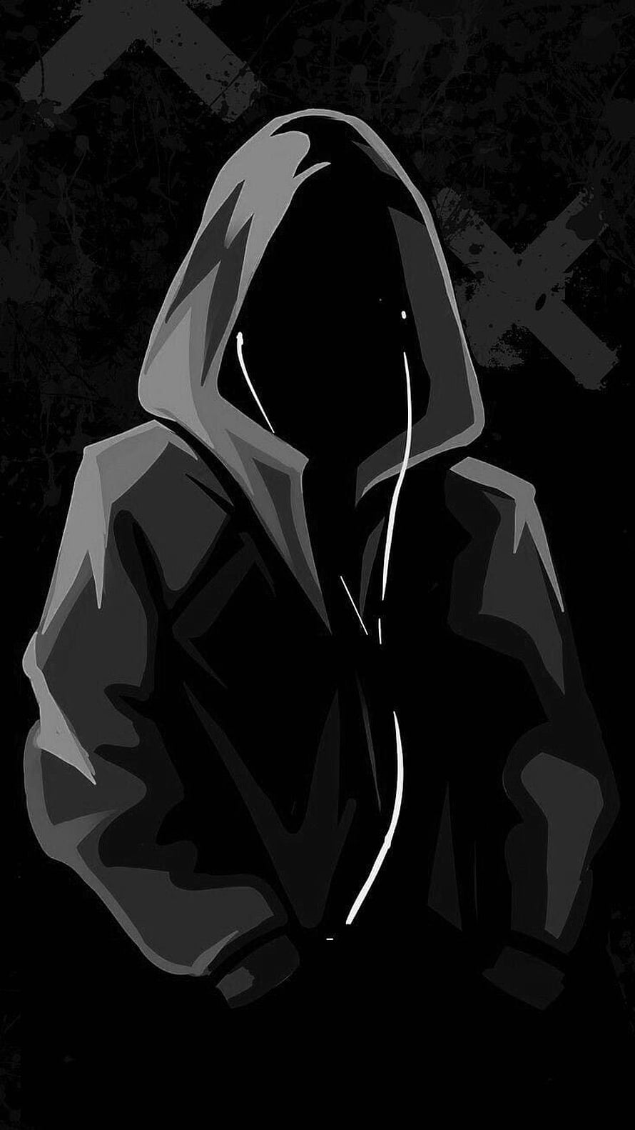 Mysterious Hooded Figure in Dark Monochrome Style HD phone wallpaper