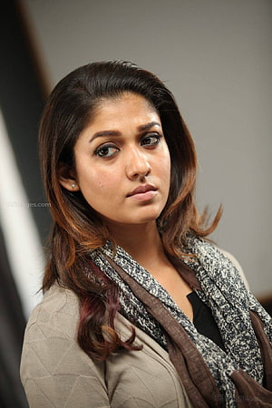 Nayanthara Portrait in Beige Blazer and Patterned Scarf HD phone wallpaper