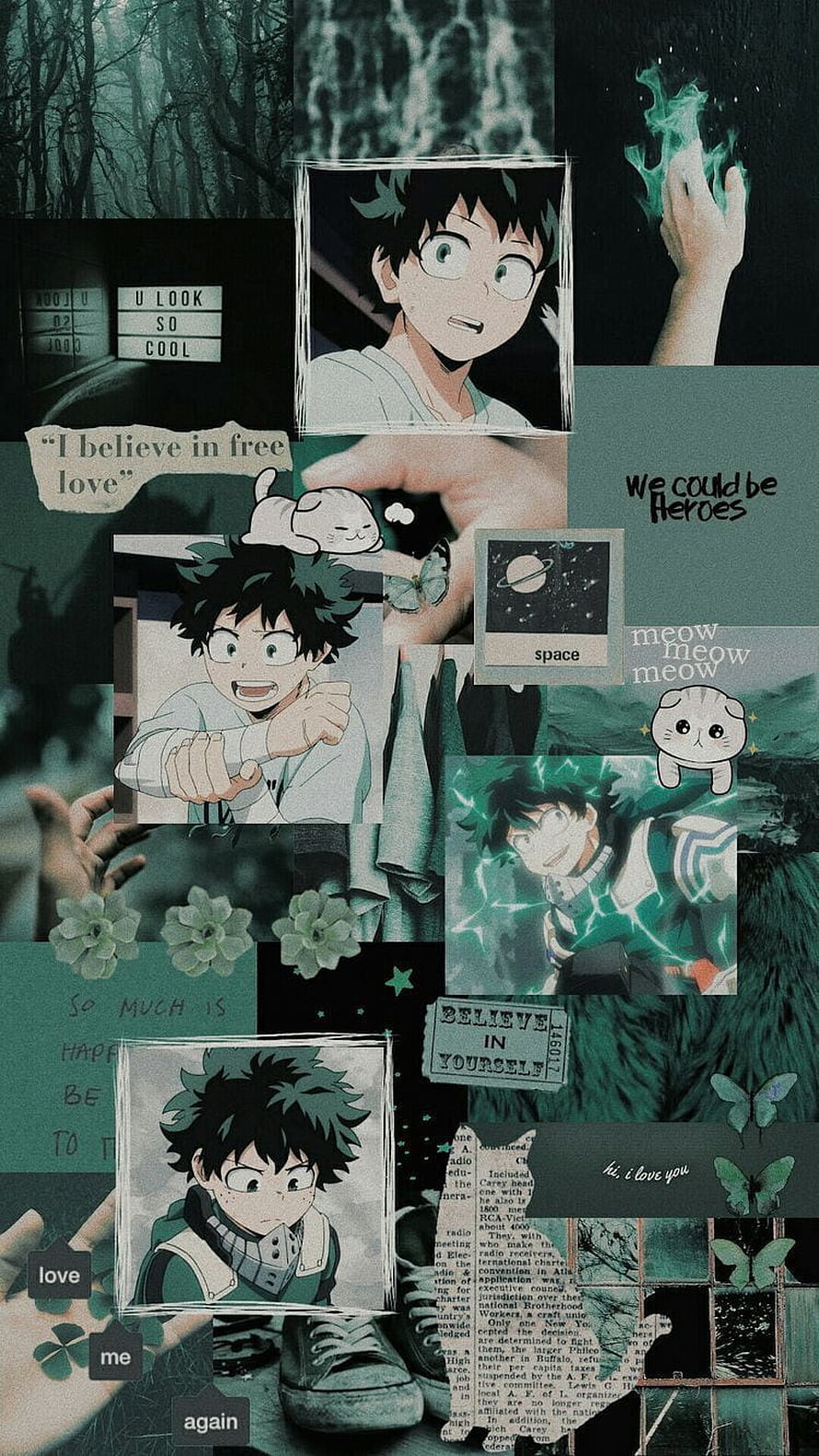 My Hero Academia Izuku Midoriya Aesthetic Collage Wallpaper HD phone wallpaper
