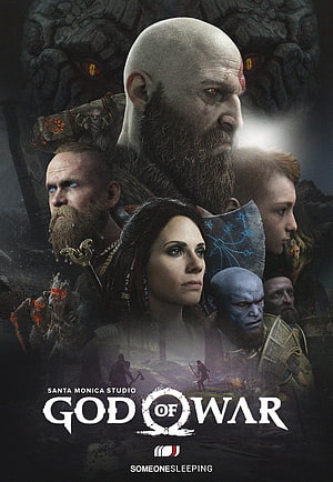 God of War Ragnarok Official Character Poster Featuring Kratos, Atreus, Freya, and Baldur HD phone wallpaper
