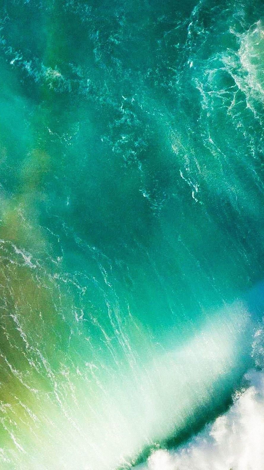 Vibrant Turquoise Ocean Waves Aerial View with White Foam and Green Undertones HD phone wallpaper