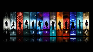 Star Wars Episode Silhouettes Dual Monitor Wallpaper HD wallpaper