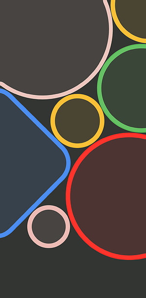 Abstract Geometric Shapes With Colorful Outlines On Dark Background HD phone wallpaper