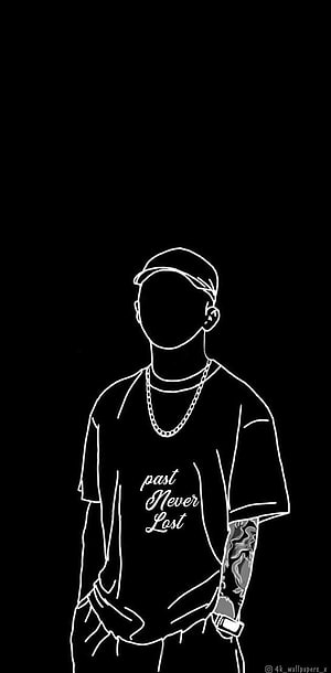Minimalist Line Art of Faceless Man with Tattoo Sleeve and Quote T-Shirt, BadBoY by __x - 5b5a now. Browse millions of p. Black dark, Cute black , Black , African Boy HD phone wallpaper
