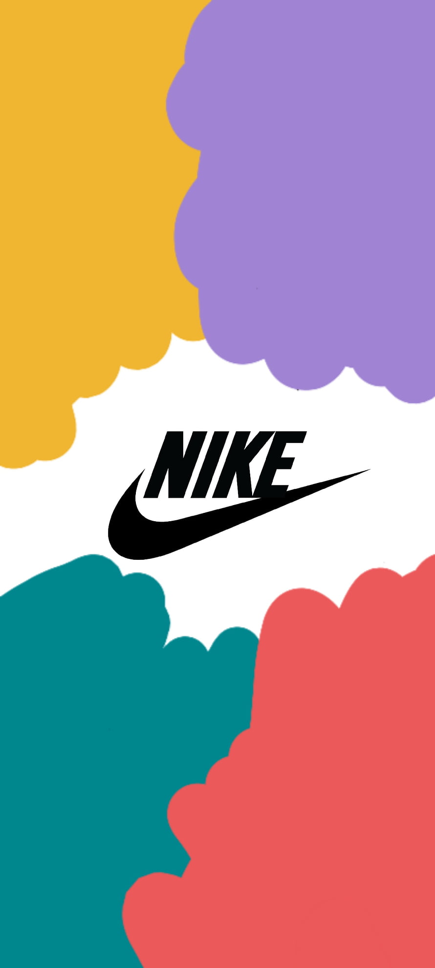 Nike Swoosh Logo on Vibrant Abstract Cloud Background HD phone wallpaper