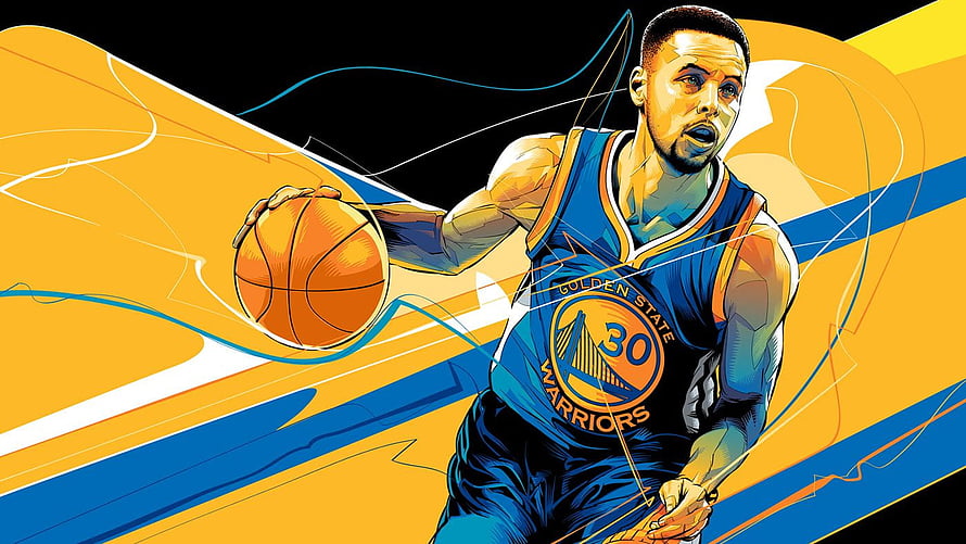 Stephen Curry Golden State Warriors Basketball Player Digital Art Illustration HD wallpaper