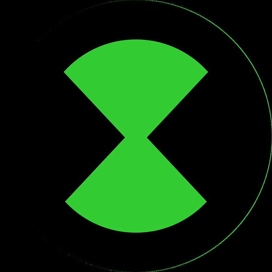 Ben 10 Omnitrix Symbol Green Logo on Black Background HD phone wallpaper