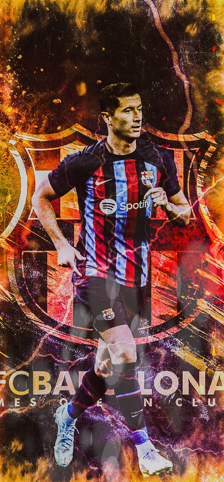 Robert Lewandowski FC Barcelona Soccer Player Wallpaper HD phone wallpaper