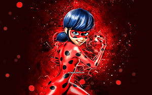 Miraculous Ladybug Marinette Dupain-Cheng Action Pose Wallpaper HD wallpaper