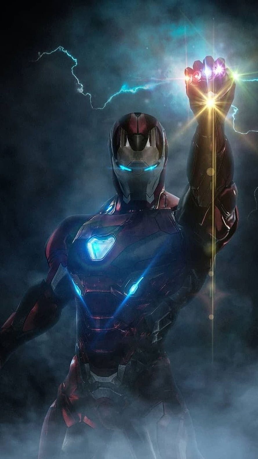 Iron Man wielding the Infinity Gauntlet with glowing stones and lightning, Iron Man - - Marvel Universe #marveluniverse Iron Man in 2020. Iron man , Iron man , Iron man, Iron Man 3D HD phone wallpaper