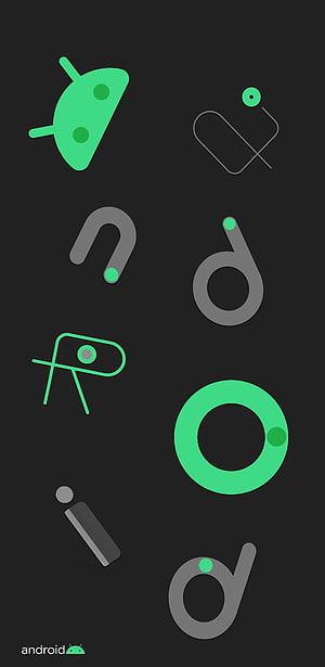 Android Robot Logo and Stylized Lettering on Dark Minimalist Background HD phone wallpaper