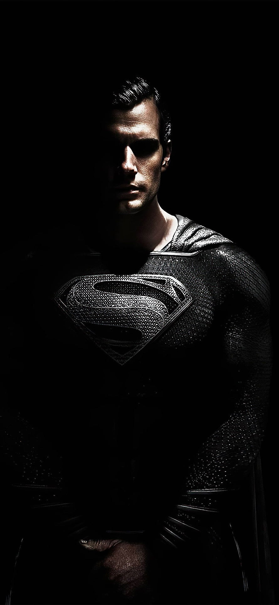 Henry Cavill as Superman in Dark Suit from Man of Steel Movie, Black Suit Superman , Superman Abstract HD phone wallpaper