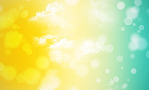Abstract Summer Sky With Yellow And Teal Gradient And Bokeh Bubbles HD wallpaper