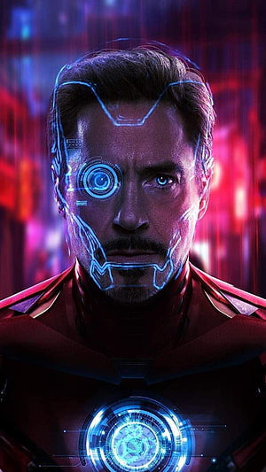 Tony Stark Iron Man with holographic face interface and glowing arc reactor, Tony Stark Iron Man . Iron man fan art, Iron man art, Marvel iron man, Tony Stark Cool HD phone wallpaper