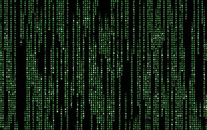 Digital Matrix Code Rain Green Text On Black Background Abstract Technology Wallpaper HD wallpaper