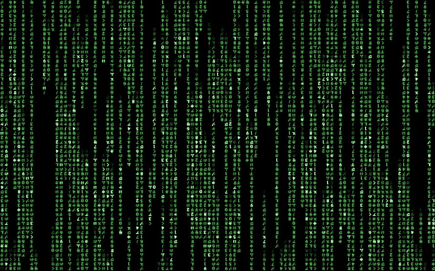 Digital Matrix Code Rain Green Text On Black Background Abstract Technology Wallpaper HD wallpaper