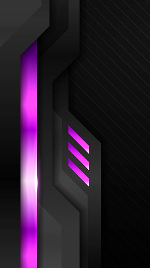 Dark 3D Geometric Tech Design with Vibrant Purple Neon Glow and Abstract Digital Patterns HD phone wallpaper