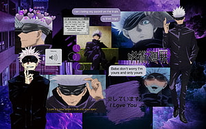 Gojo Satoru Jujutsu Kaisen Purple Aesthetic Anime Collage Wallpaper HD wallpaper